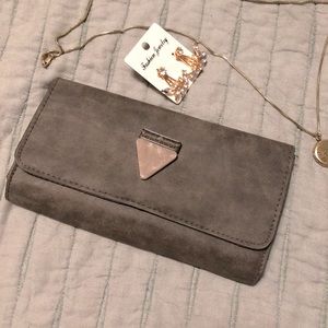 Mossimo Large Grey Wallet with Triangle accent!